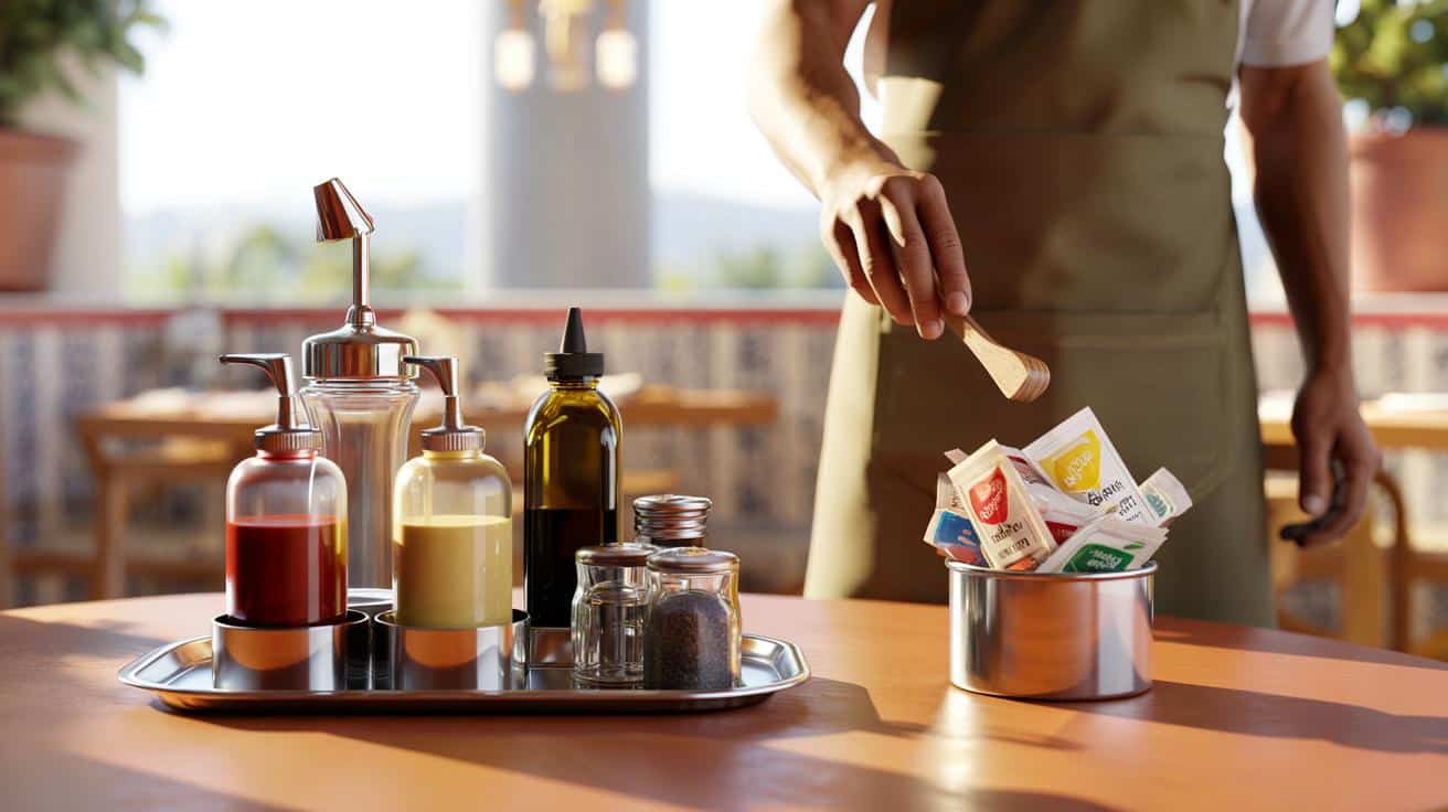 Confirmado por la UE: desde agosto de 2026 será obligatorio retirar los sobres de kétchup, mayonesa, sal y aceite en los restaurantes