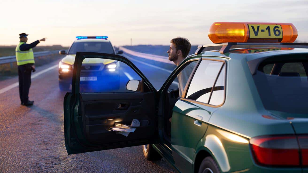 Sancionado con 200 euros por llevar la baliza V-16 pero no contar con este otro elemento obligatorio en la guantera